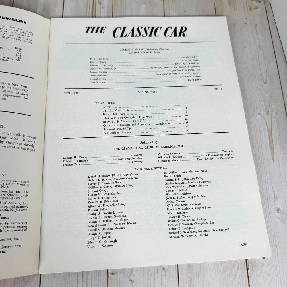 The Classic Car Magazine 1965 Full Year Set Vol XIII Classic Car Club America